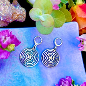 Hecate Wheel Earrings ~ Anita Apothecary, Hekate jewelry, Hecate sigil, Hecate symbols, Pagan jewelry, Witch Earrings, Hecates Wheel