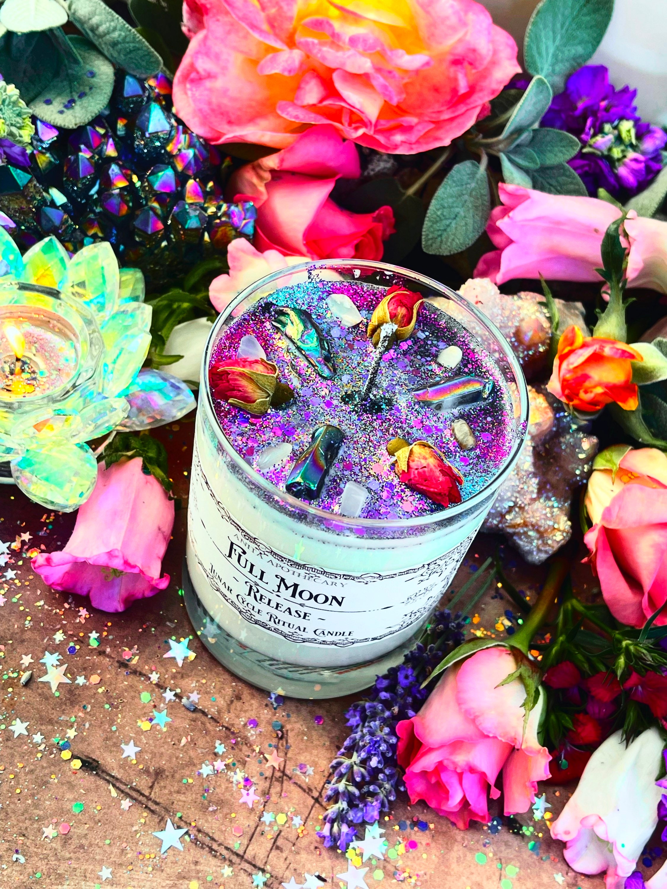 Full Moon Lunar Candle Anita Apothecary Moon Magick Full Etsy