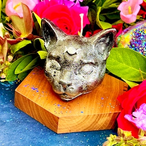 Bastet Cat Candle | Anita Apothecary, Egyptian Goddess Cat Statue Candle, Bast Cat Pillar Candle, Witchcraft Inspired Decor Witches Familiar