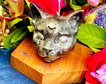 Bastet Cat Candle | Anita Apothecary, Egyptian Goddess Cat Statue Candle, Bast Cat Pillar Candle, Witchcraft Inspired Decor Witches Familiar