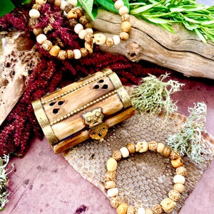 ¡ÚLTIMOS 2! Caja de Huesos de Bruja + Pulsera ~ Anita Apothecary, lanzamiento de huesos, lectura de huesos, joyería de brujas, joyería con estética de brujas, bruja