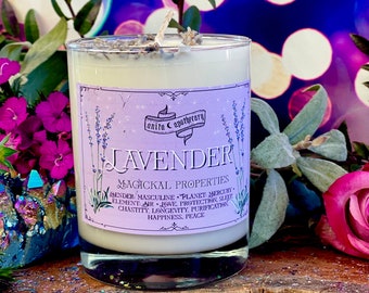 Lavender Ritual Candle~ Witch candle, Aromatheraphy, Witch altar, Soy candle, Hecate, Hekate, Pagan candle, witch oil, Elements, Gypsy Witch