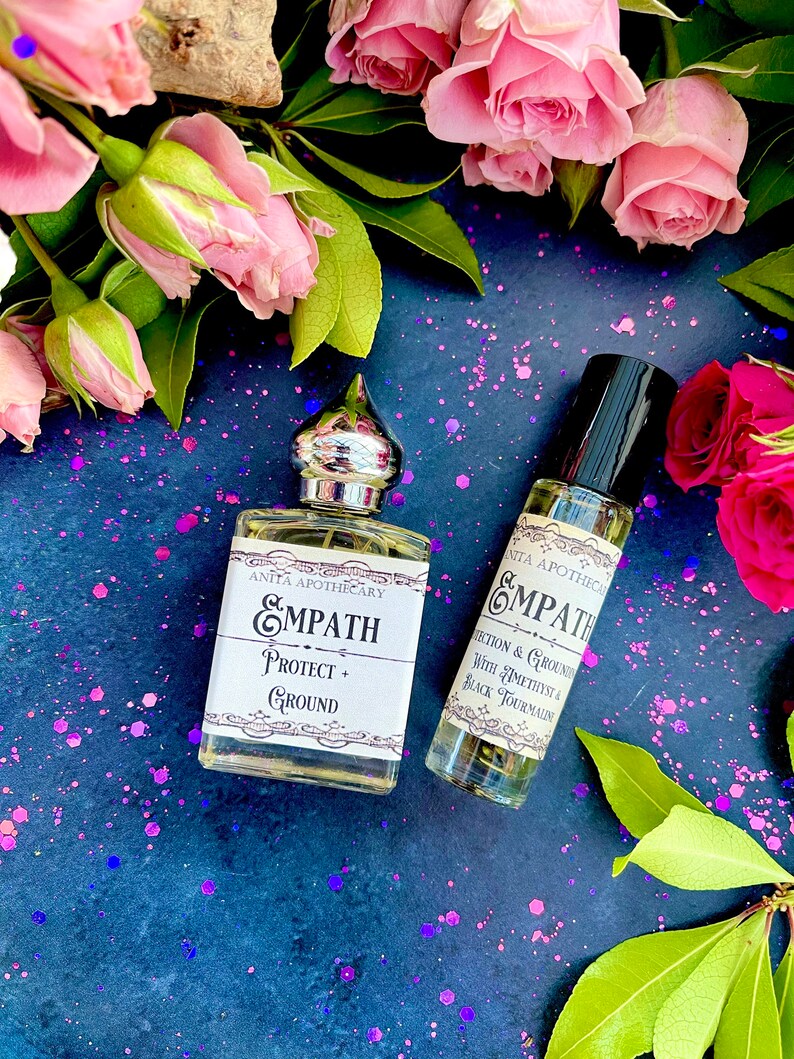 Empath Oil Protection Ritual Oil, Witchcraft Magick Black Tourmaline Moon Amethyst Wicca Witch Oil Goddess Anita Apothecary image 5