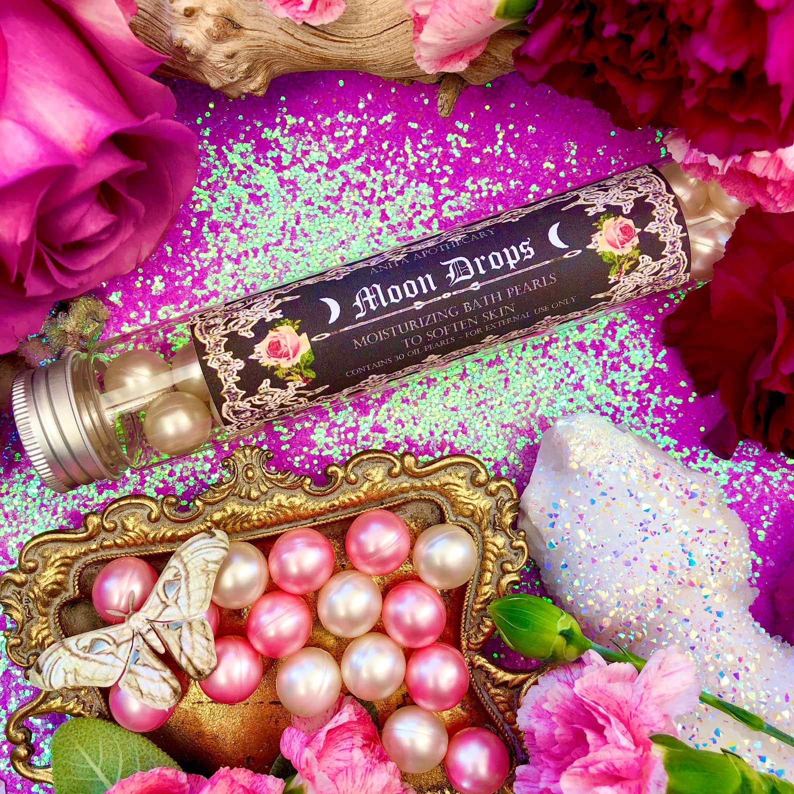 Moon Drops Bath Oil Beads Anita Apothecary Ritual Bath Etsy