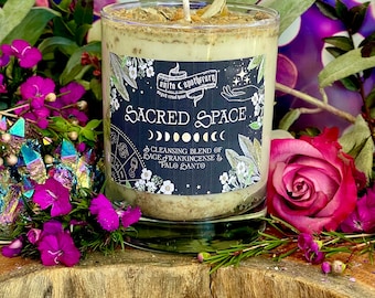 Sacred Space Cleansing Candle | Anita Apothecary, Cleansing Candle, Sage Candle, Palo Santo Candle, Witchcraft Candle, Sacred Space Candle