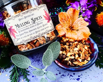 Mulling Spices ~ Traditional Mulling Spice, Mabon, Yile, Witchcraft tea, witches brew, witch tea, Samhain tea, witches tea spoon
