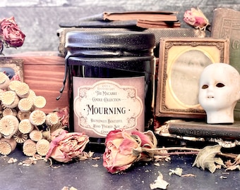 Mourning - Anita Apothecary Candles, Dark Candle, Creepy art gifts, Victorian Tea Catcher, Victorian Death, Victorian Candles, Death gift