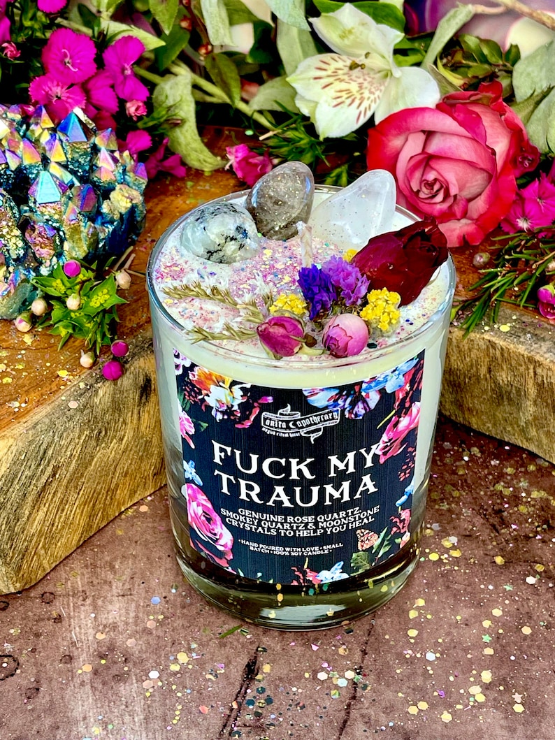 Fck My Trauma Candle Anita Apothecary, Trauma Recovery, Mental Health, Mental Health Gift, Hard Times, Specialty Candles, Anxiety Candle image 2