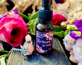 Faerie Magick Potion Oil Necklace ~ Anita Apothecary, Crystal Oil Necklace, Oil Diffuser, Faerie Necklace, vial necklace, Potion Bottle