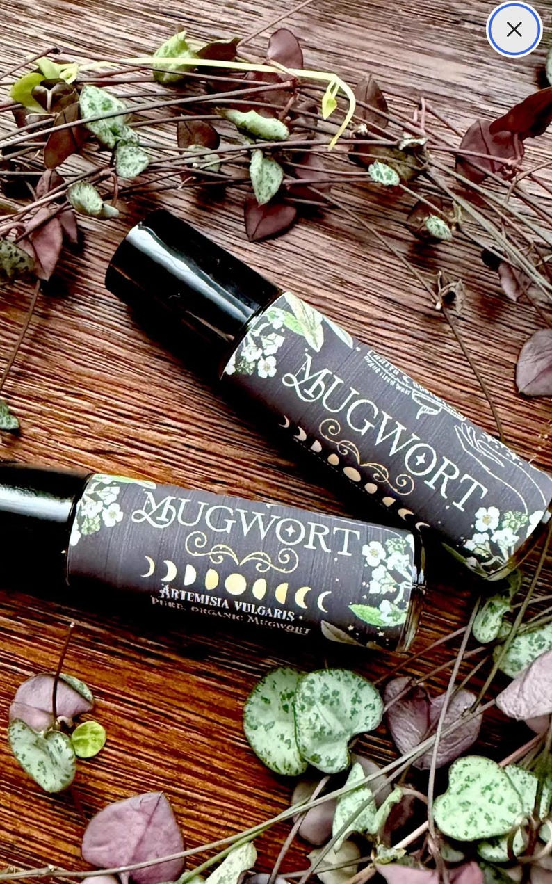 Mugwort Oil ~ Anita Apothecary, Pure Mugwort Oil, Mugwort, Mugwort Oil Roll on, MUGWORT oil, Mugwort, Mugwort herb, dried mugwort, image 2