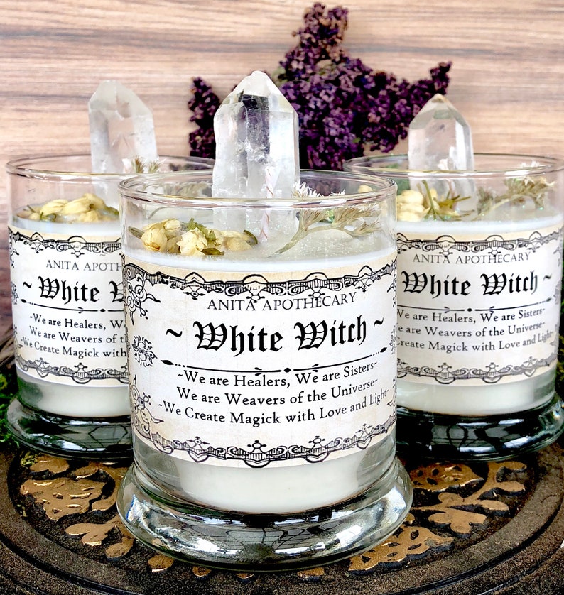 White Witch Ritual Candle Goddess Anita Apothecary Magick Etsy
