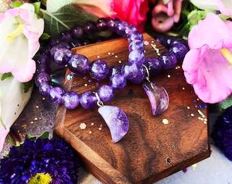 Amethyst Moon Bracelet ~ Anita Apothecary, witch jewelry, moon phase bracelet, Celestial jewelry, Amethyst jewelry
