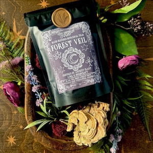 Forest Veil Black Tea | Anita Apothecary, Hand Blended Botanical Tea, Apricot Butterfly Pea Black Tea, Witchy Folk Tea, Dark Cottagecore Tea