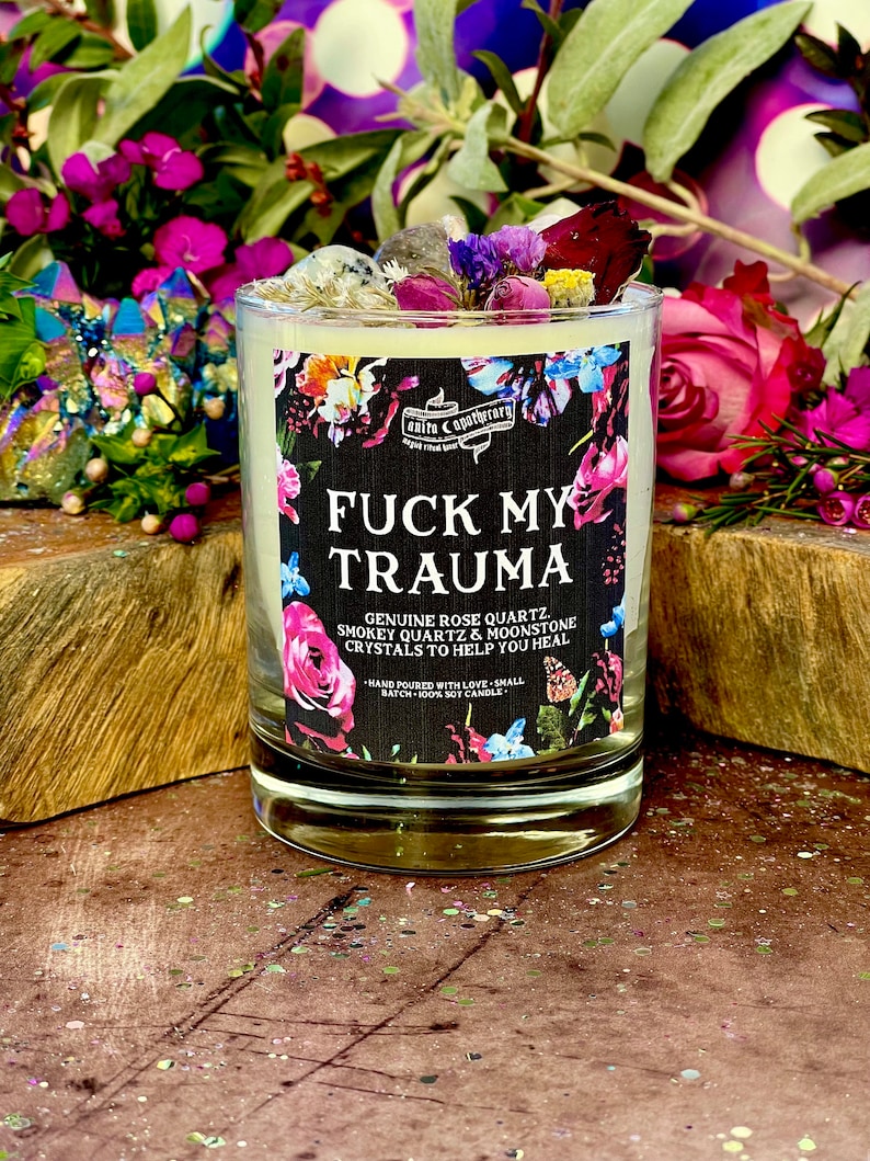 Fck My Trauma Candle Anita Apothecary, Trauma Recovery, Mental Health, Mental Health Gift, Hard Times, Specialty Candles, Anxiety Candle image 4