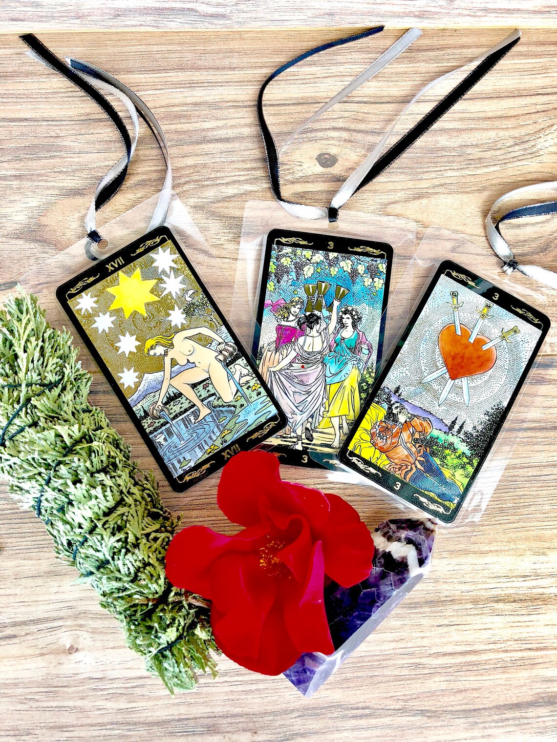 Tarot Card Bookmarks Laminated Tarot Deck Rider Waite Golden Etsy