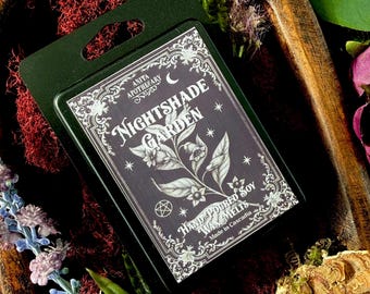 Cera de soja fundida Nightshade Garden / Anita Apothecary, Tartas de cera de brujas vertidas a mano, Folklore, Fragancia para el hogar Folk Witch Apothecary, Belladonna