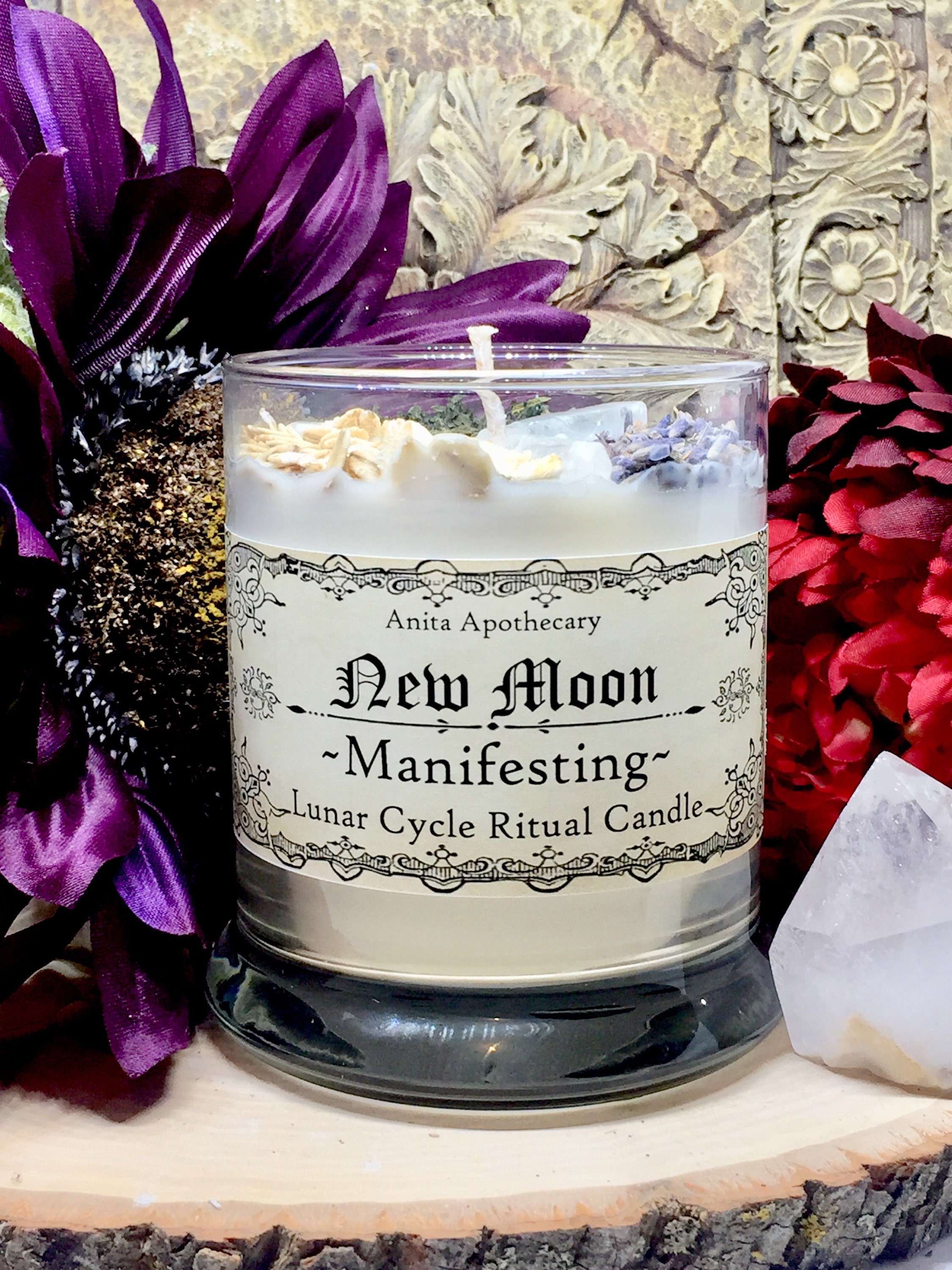 New Moon Spell Candle Manifesting Lunar Ritual CandleDark Etsy