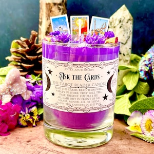 Ask the Cards ~ Tarot Reader Candle, Anita Apothecary, witch candle, spell candle, witchcraft candle, tarot deck, tarot cards, fortunes