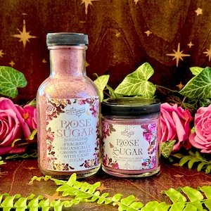 Real Red Rose Sugar ~ Tea, English Tea, Kitchen Witch, Witches Tea, Sugar cubes, infused sugar, self love gift, Aphrodite Goddess Offering