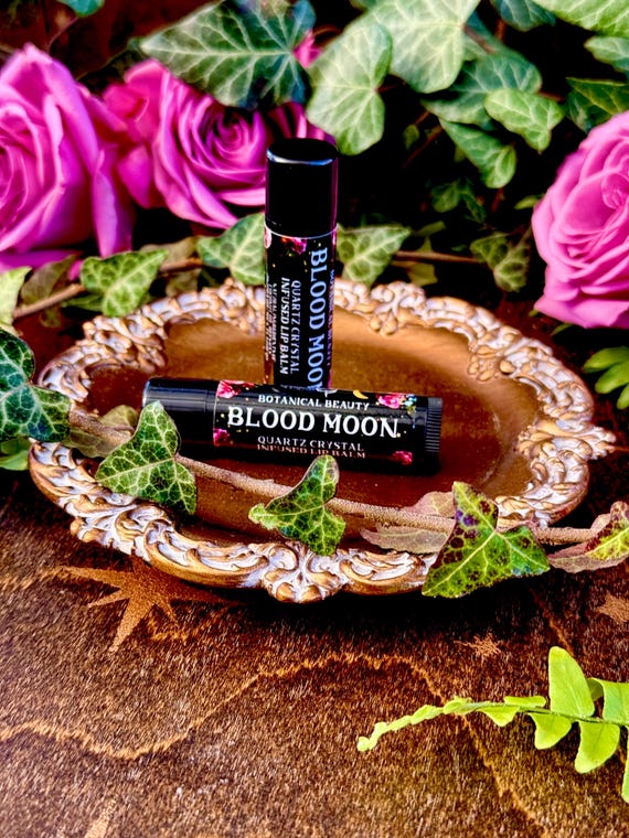 Blood Moon Lip Balm ~ Anita Apothecary, Natural Lip Balm, Natural makeup, Witchcraft beauty, Black Cherry Lip Balm, Indie Makeup, Glamour