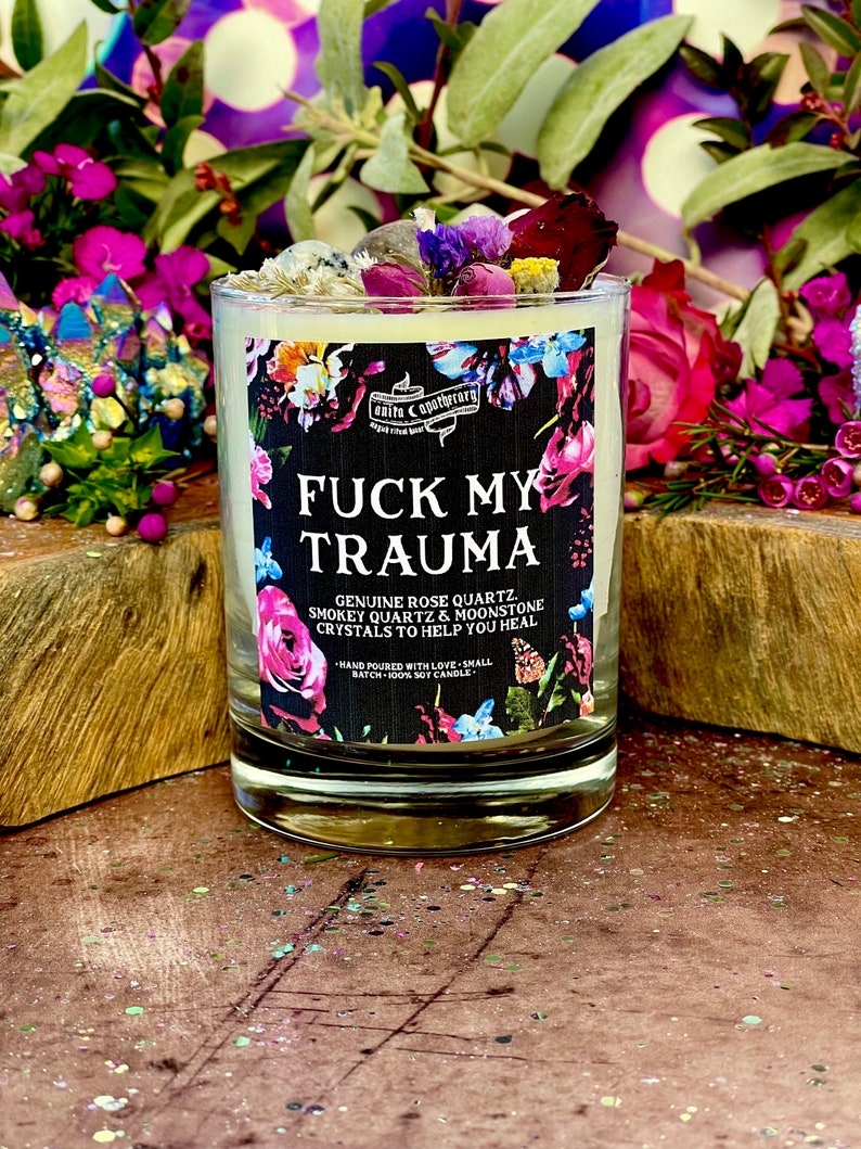 Fck My Trauma Candle Anita Apothecary, Trauma Recovery, Mental Health, Mental Health Gift, Hard Times, Specialty Candles, Anxiety Candle image 6