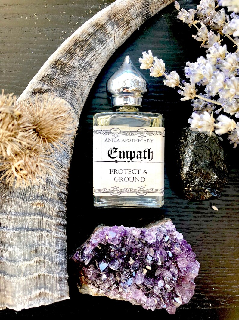 Empath Oil Protection Ritual Oil, Witchcraft Magick Black Tourmaline Moon Amethyst Wicca Witch Oil Goddess Anita Apothecary image 8