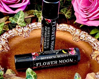 Flower Moon Lip Balm ~ Anita Apothecary, Natural Lip Balm, Natural makeup, Witchcraft beauty, Honeysuckle Lip Balm, Moon Makeup