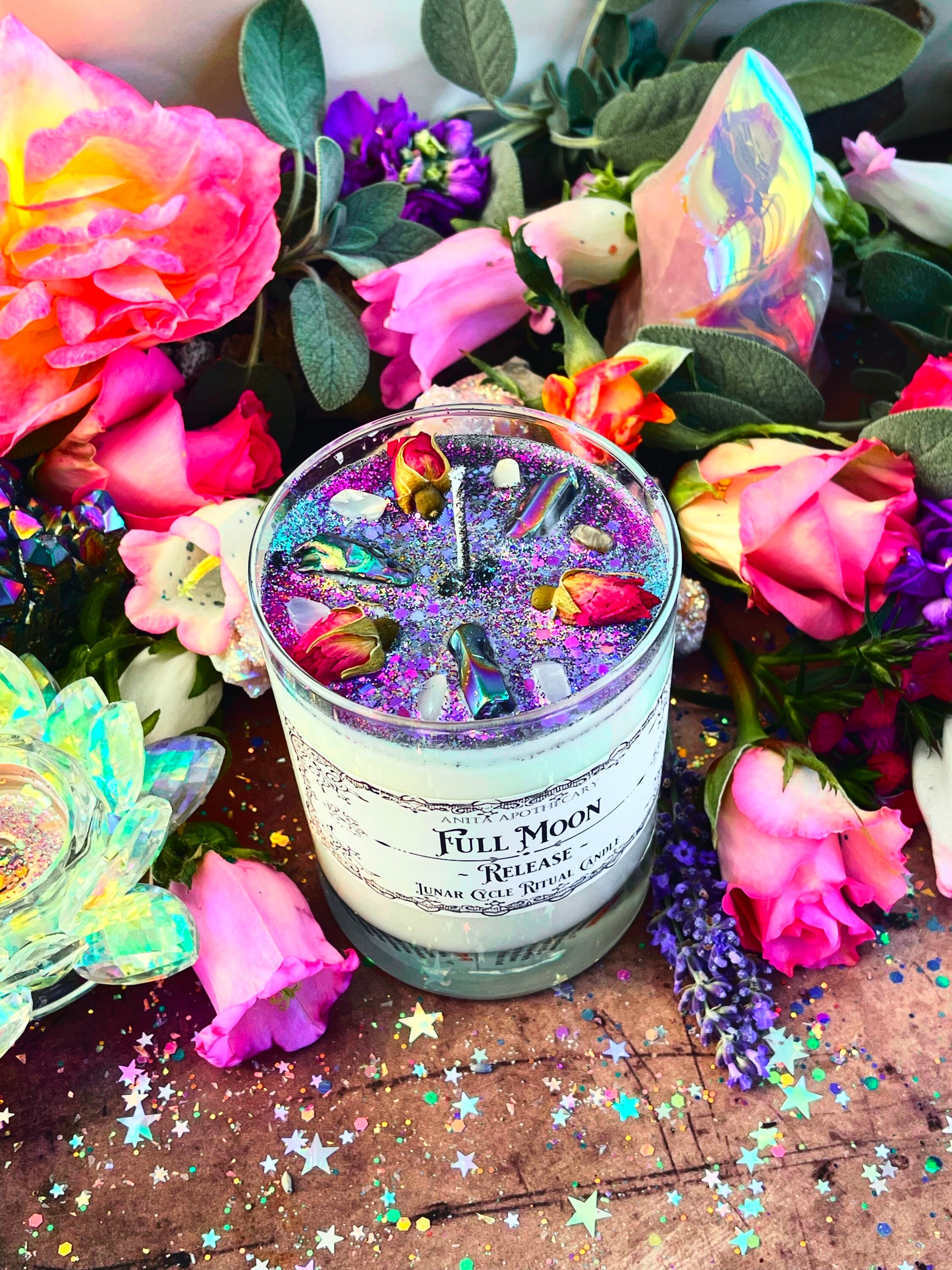Full Moon Lunar Candle Anita Apothecary Moon Magick Full Etsy