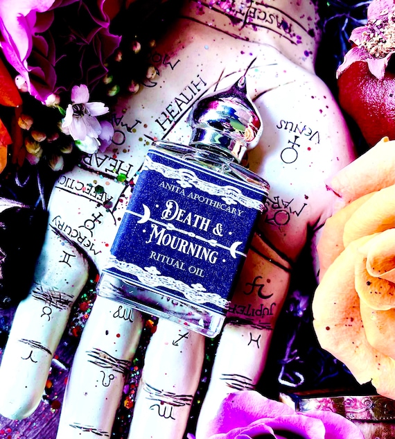 Death & Mourning Ritual Oil, Anointing Oil for Remembrance, Grief Work, Ancestral Altars, Shadowed Reflection, Handcrafted Apothecary Oil