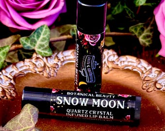 Snow Moon Vanilla Lip Balm ~ Anita Apothecary, Natural Lip Balm, Natural makeup, Witchcraft beauty, Vanilla Lip Balm, Moon Makeup, Snow Moon