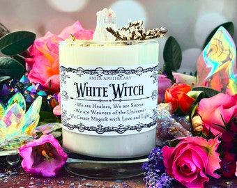 White Witch Ritual Candle~ Goddess, Anita Apothecary, Magick, Wicca, witch candle, witchcraft candle, white magick, witches spell, Witch