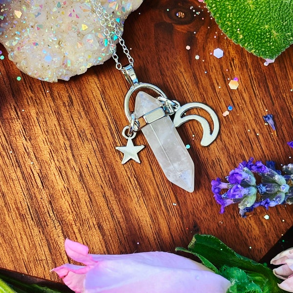 Colgante de cristal de cuarzo con punta energizante ~ Anita Apothecary, Joyería Celestial, Joyería de Aura, Cristales de Aura, Torre de Aura, Collar de Aura