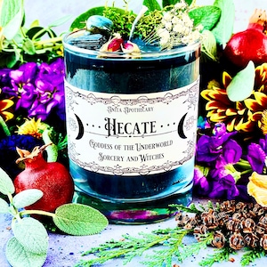 Goddess Hecate Ritual Candle - Anita Apothecary, Hekate Candle, Hecate Oil, Hekate Offering, Goddess Hekate Hail Hekate Hecate