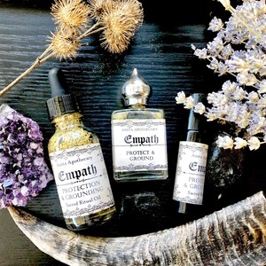 Empath Oil Protection Ritual Oil, Witchcraft Magick Black Tourmaline Moon Amethyst Wicca Witch Oil Goddess Anita Apothecary image 7
