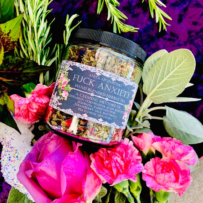 Fck Anxiety Tea Anita Apothecary Herbal tea loose leaf Etsy