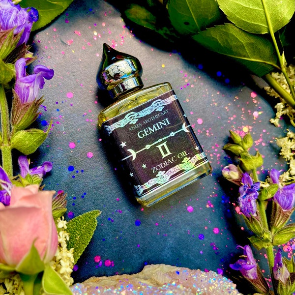 Gemini Zodiac Oil ~ Anita Apothecary, Astrology oil, Gemini gift, Zodiac gift, Astrology tools, Astrology Candle, Witchcraft ritual oils