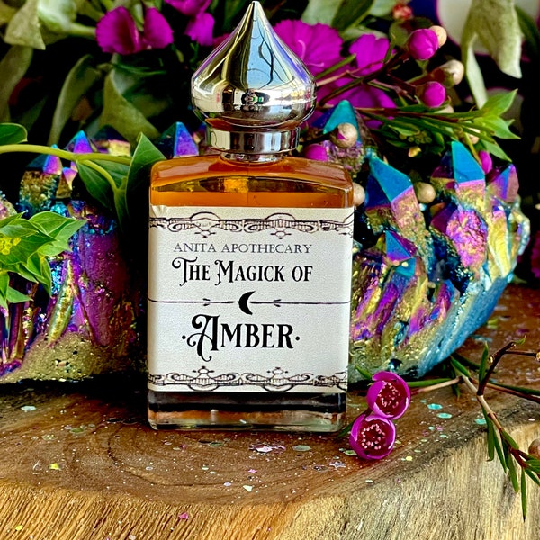 Aceite de Ámbar Mágico / Anita Apothecary, Aceite de Ámbar Dorado Auténtico, Ámbar Dorado, Ámbar Báltico Genuino, Aceite Ritual de Magia Bruja, Joyería de Ámbar