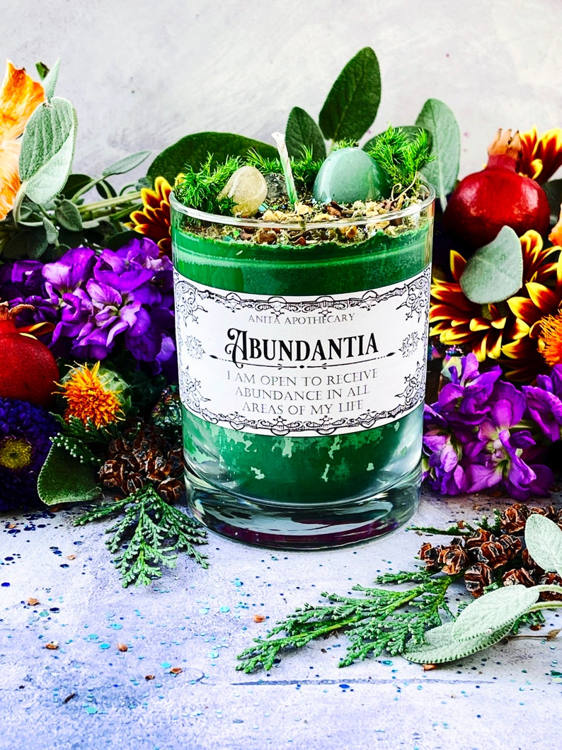 Abundantia Ritual Candle Anita Apothecary, Manifesting Candle, Abundance, Witches oil, witchcraft oil, witches spell oil, Prosperity candle image 1
