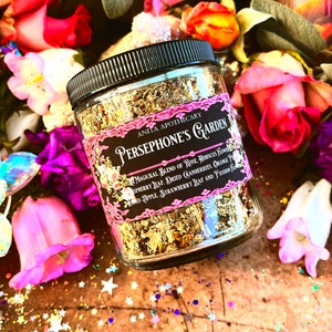 Persephones Garden Tea | Anita Apothecary, Loose leaf herbal tea, Fruit tea, Witches Brew, Herbal Teas, Tea Lover Gift, Tea Gifts