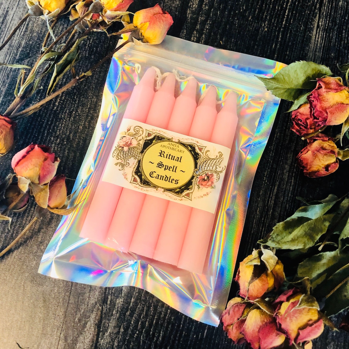 Pink Spell Candles Chime Ritual Candles Candle Magick Etsy