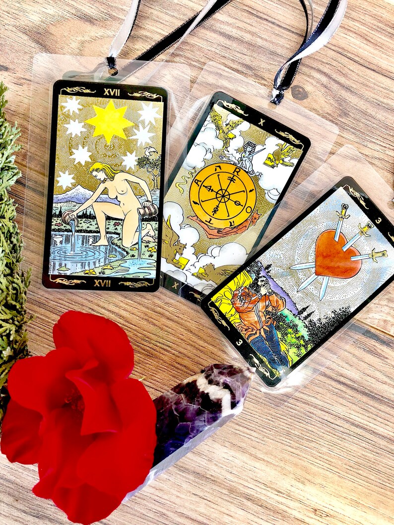 Tarot Card Bookmarks Laminated Tarot Deck Rider Waite Golden Etsy