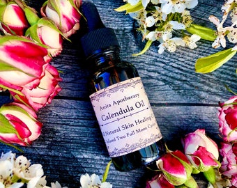 Calendula Oil~Natural Skin Healing Oil~Apothecary, Herbal, Calendula Salve, Witchcraft Oil, natural skin remedies, Calendula flower