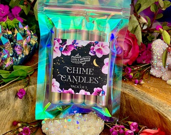 Silver Spell Candles - Chime Ritual candles, Candle magick, witchcraft candles, witchcraft tools, Anita Apothecary, witch candle