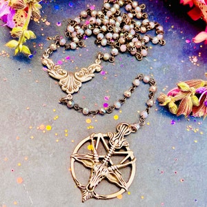Dark Lord Baphomet Rosary | Anita Apothecary, Baphomet jewelry, Lilith sigil, Lucifer symbols, Pagan jewelry, Left Hand Path