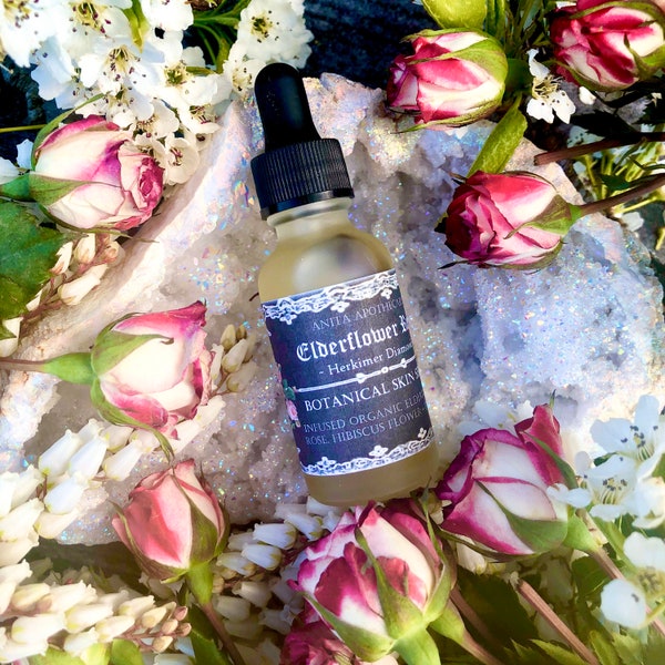 Elderflower Rose Skin Serum ~ Anita Apothecary, Natural Skin Care, Indie makeup, Elderberries, Botanica, skin toner, face lotion