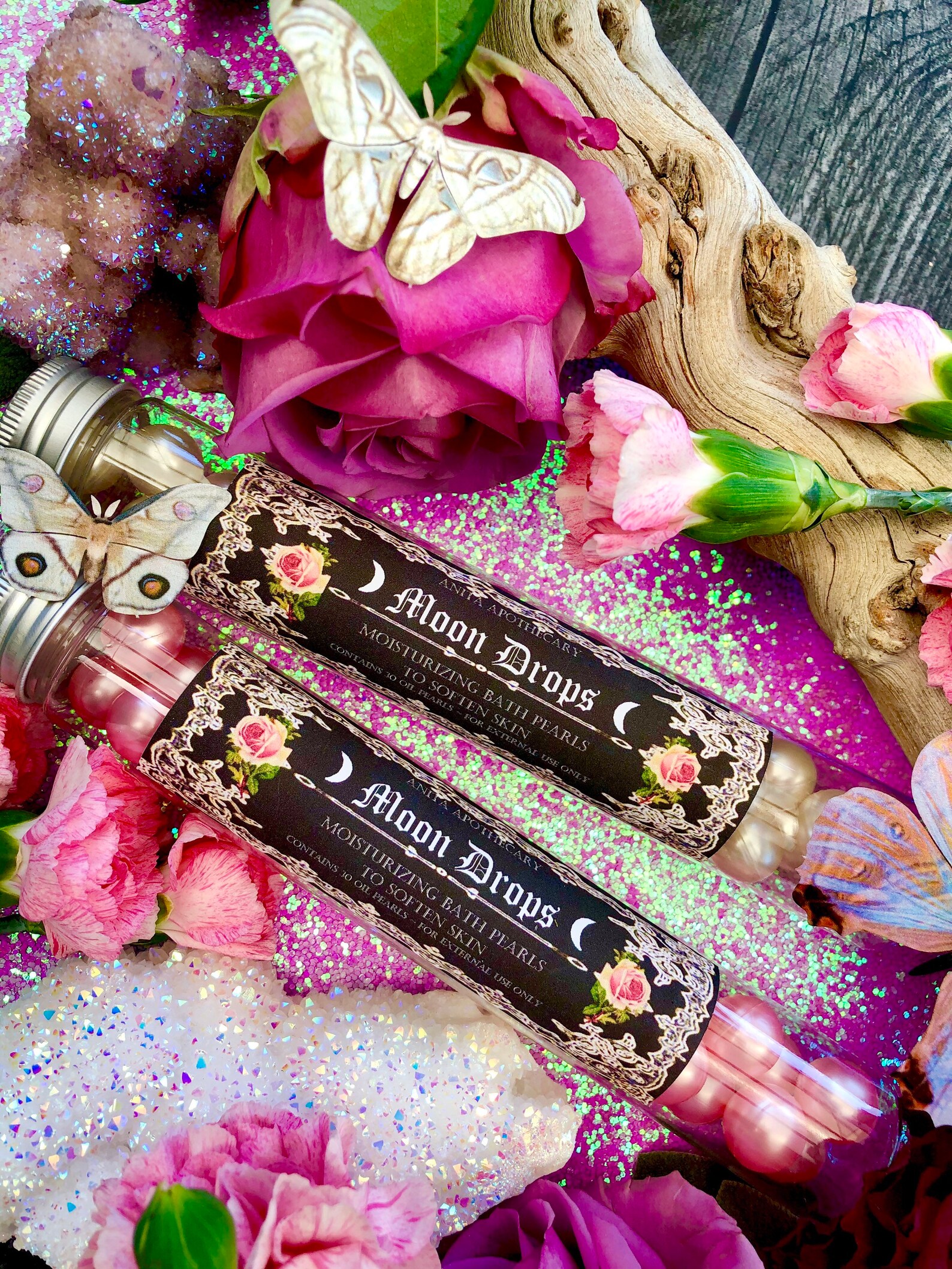 Moon Drops Bath Oil Beads Anita Apothecary Ritual Bath Etsy