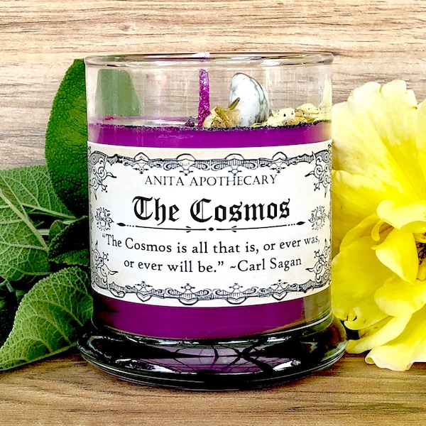 The Cosmos Candle - Astronomy, Carl Sagan, Witches Spell Candle, Witchcraft tools, Ritual oil, Altar tools, Wicca, Witchcraft oil