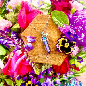 Rainbow Aura Crystal Pendant ~ Anita Apothecary, Celestial Jewelry, Aura jewelry, Aura Crystals, Aura Tower, Aura Necklace