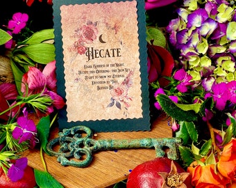 Hecates Key - Goddess of Witches, Sorcery, Crossroads, Witchcraft, Altar, Samhain, Yule, Death, Moon Goddess Hecate, Magick