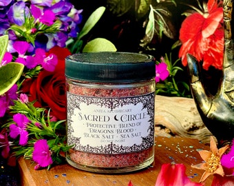 Sacred Circle Witches Casting Salts ~ Black Salt, Cast the Circle, Protection salt, Cauldron sand, witches altar, witchcraft tools, Anita